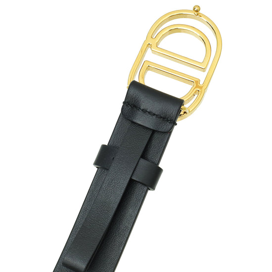 Christian Dior Black CD Cut Out 24mm Belt