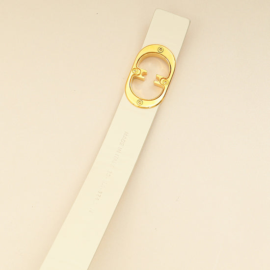 Christian Dior White 30 Montaigne Avenue Belt-Christian Dior-THE CLOSET