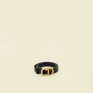 Christian Dior Black CD Logo Buckle Belt