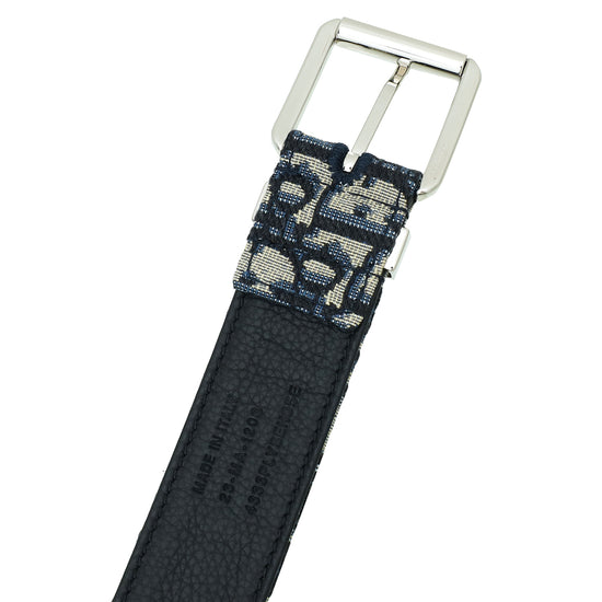 Christian Dior Navy Blue Oblique 35mm Belt