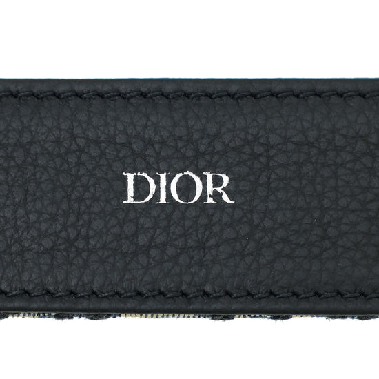 Christian Dior Navy Blue Oblique 35mm Belt