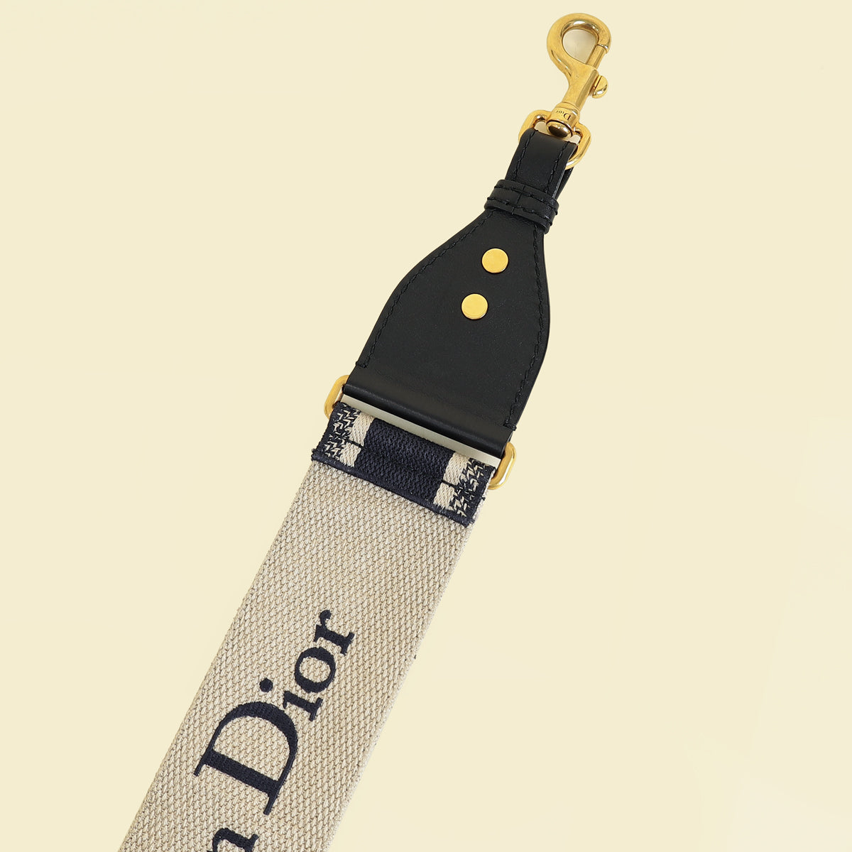 Christian Dior Black Christian Dior Paris Embroidery Shoulder Strap-Christian Dior-THE CLOSET