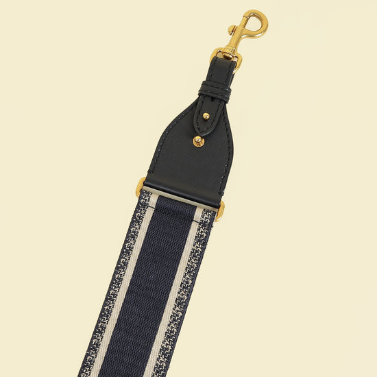 Christian Dior Black Christian Dior Paris Embroidery Shoulder Strap-Christian Dior-THE CLOSET