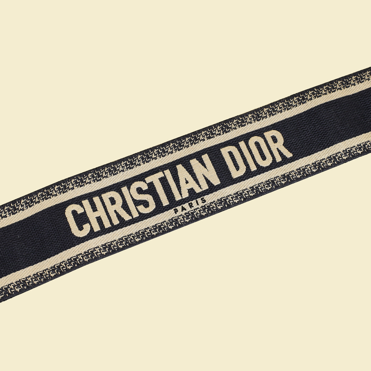 Christian Dior Black Christian Dior Paris Embroidery Shoulder Strap-Christian Dior-THE CLOSET