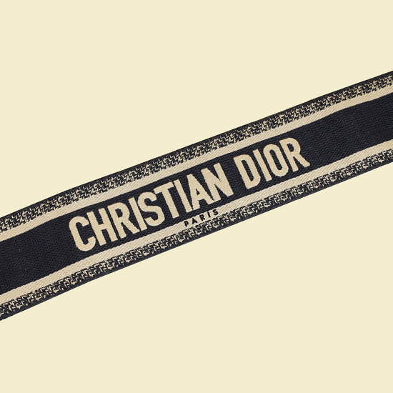 Christian Dior Black Christian Dior Paris Embroidery Shoulder Strap-Christian Dior-THE CLOSET