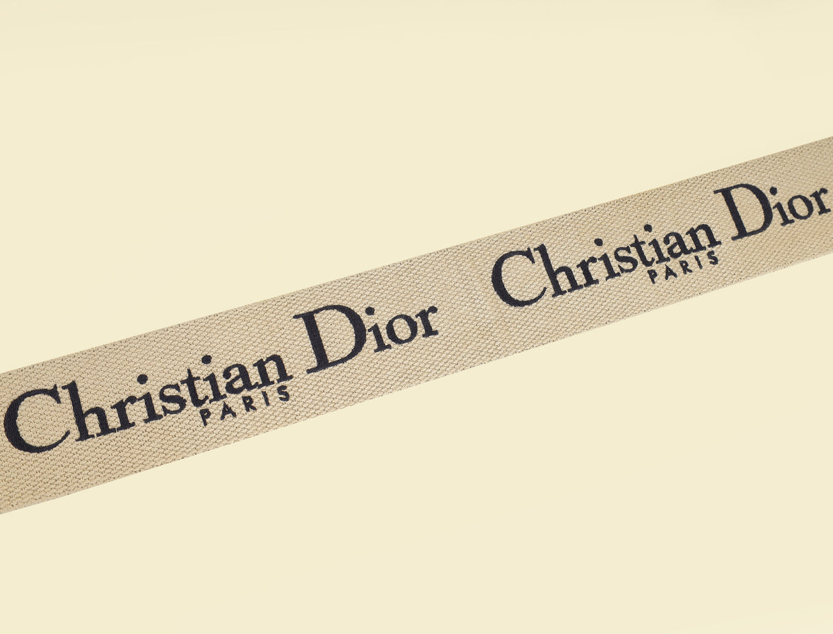 Christian Dior Black Christian Dior Paris Embroidery Shoulder Strap-Christian Dior-THE CLOSET