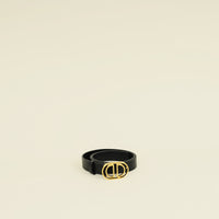 Christian Dior Black 30 Montaigne Cut-Out CD Belt