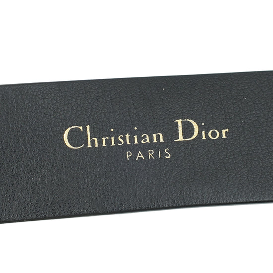 Christian Dior Black 30 Montaigne Cut-Out CD Belt