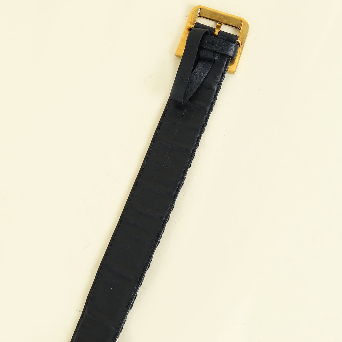 Christian Dior Navy Blue Oblique Diorquake 35mm Buckle Belt