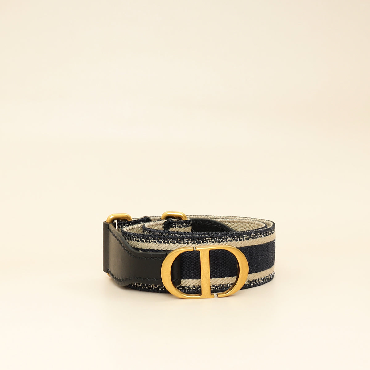 Christian Dior Navy Blue Jacquard Logo Oblique CD Waist Belt-Christian Dior-THE CLOSET