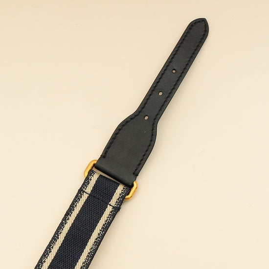 Christian Dior Navy Blue Jacquard Logo Oblique CD Waist Belt-Christian Dior-THE CLOSET
