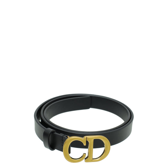 Christian Dior Black CD Saddle Belt