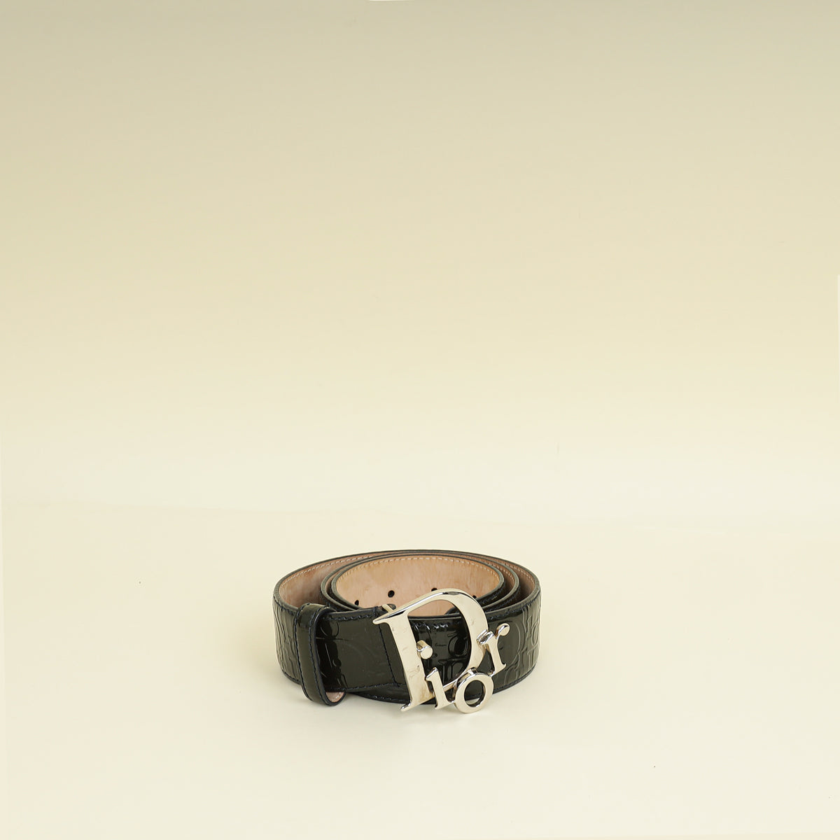 Christian Dior Dark Green Embossed Belt