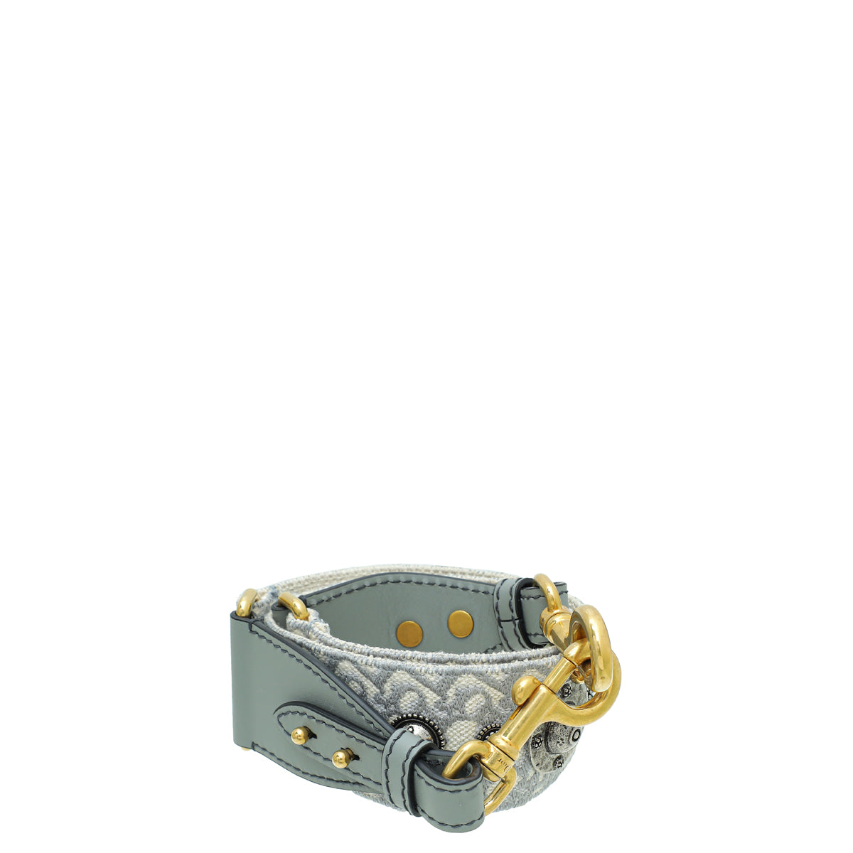 Christian Dior Grey Medallion Oblique Embroidered Shoulder Strap-Christian Dior-THE CLOSET