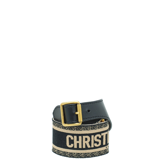 Christian Dior Bicolor Wide Jacquard Waist Belt