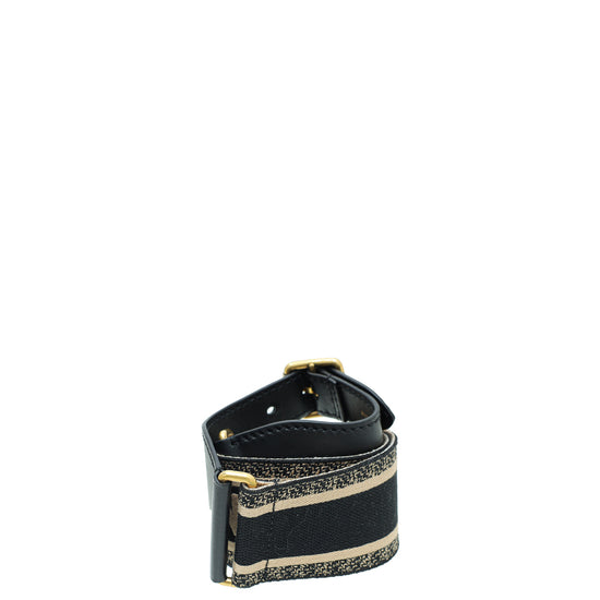 Christian Dior Bicolor Wide Jacquard Waist Belt