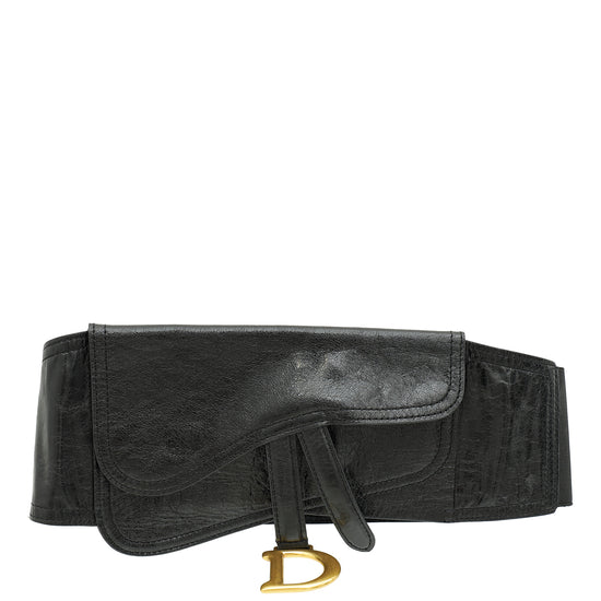 Christian Dior Black Saddle Belt Bag