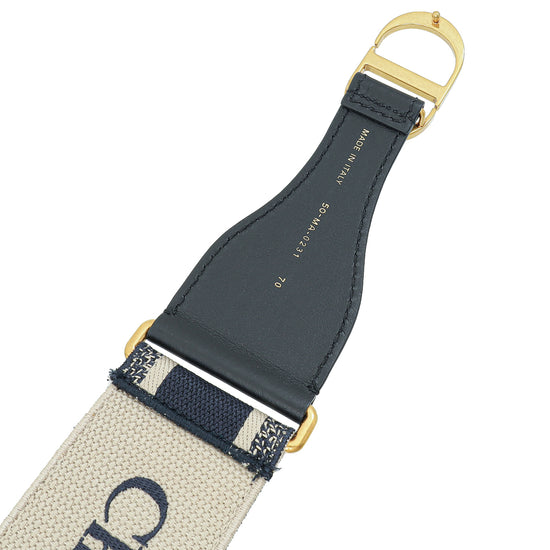 Christian Dior Bicolor Jacquard Logo Oblique CD Waist Belt