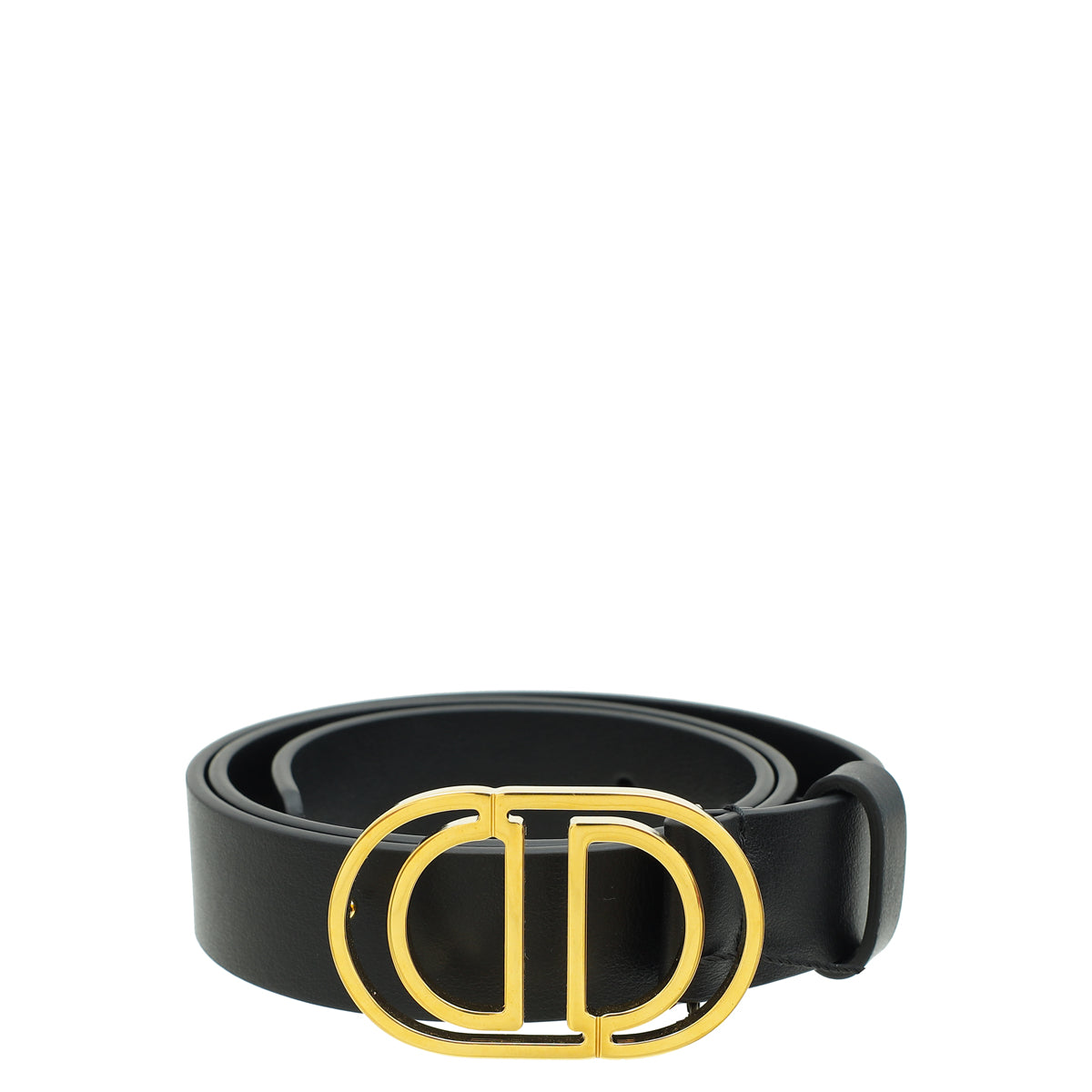 Christian Dior Black 30 Montaigne Cut-Out CD Belt