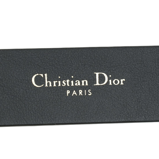 Christian Dior Black 30 Montaigne Cut-Out CD Belt