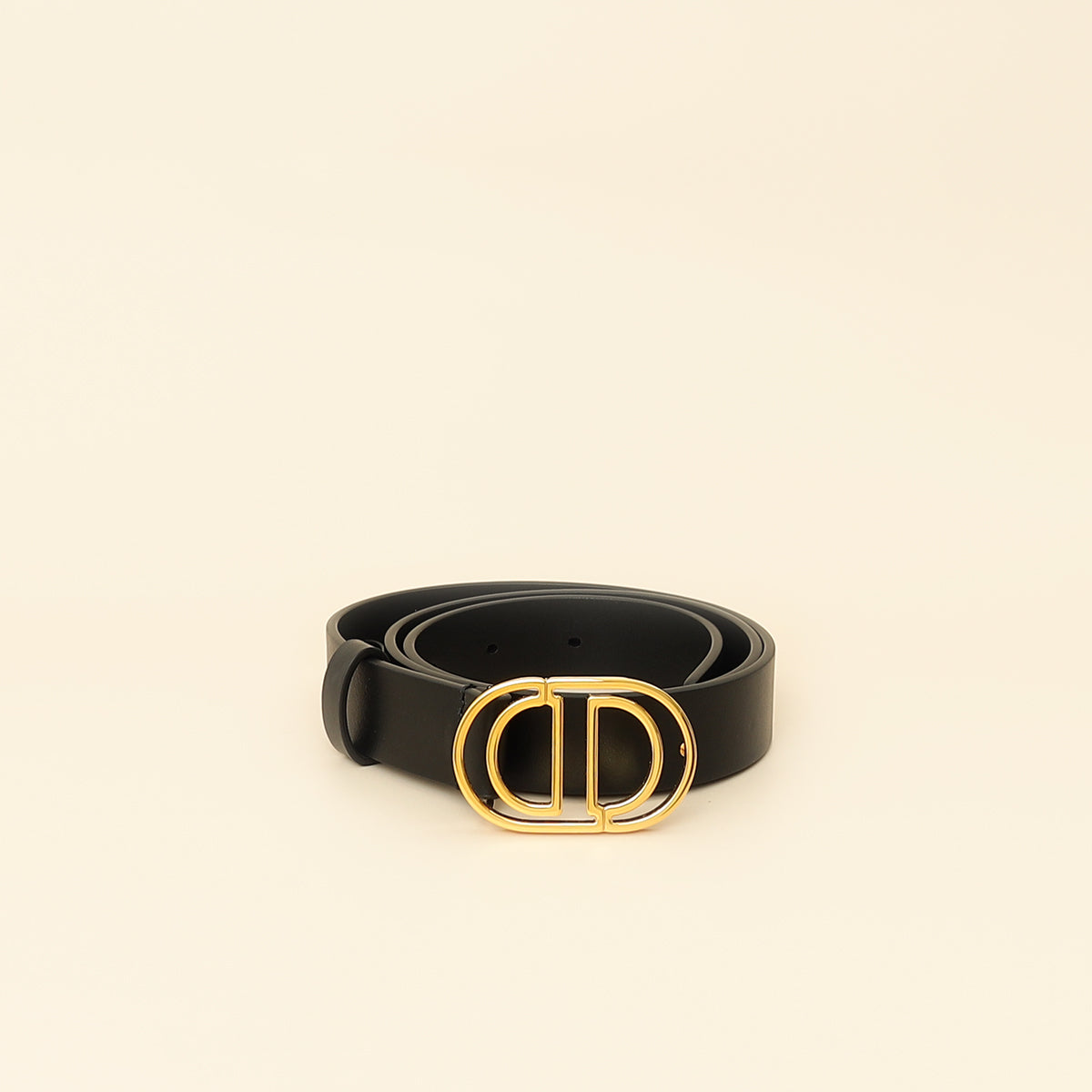 Christian Dior Black 30 Montaigne Cut-Out CD Belt-Christian Dior-THE CLOSET