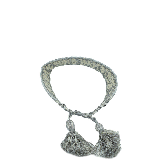 Christian Dior Gray J'Adior Embroidered Cotton Bracelet