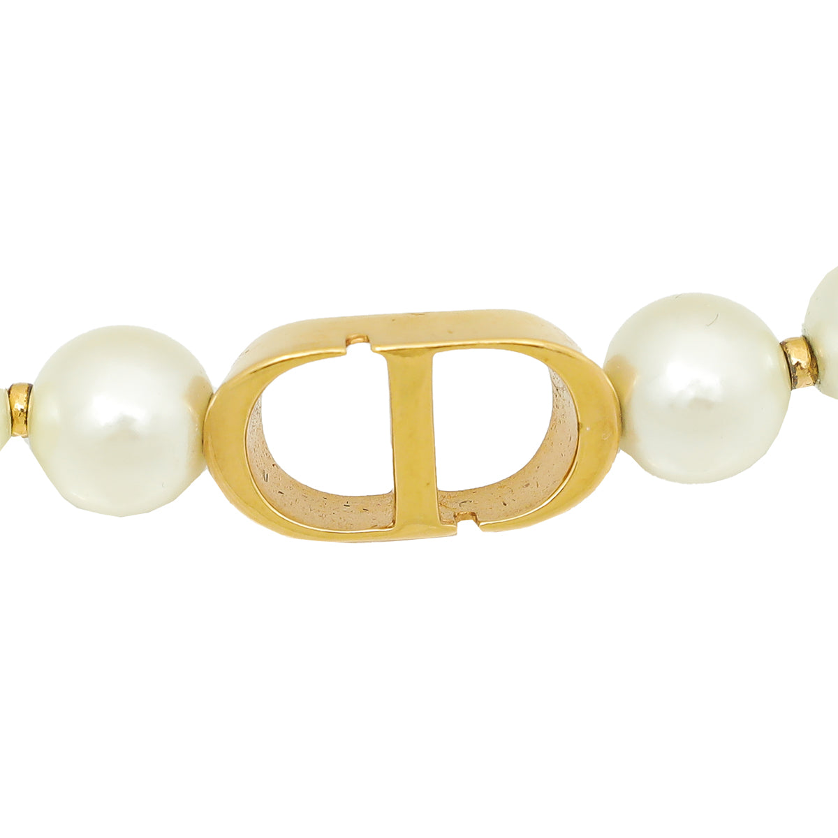 Christian Dior White CD 30 Montaigne Faux Pearl  Bracelet