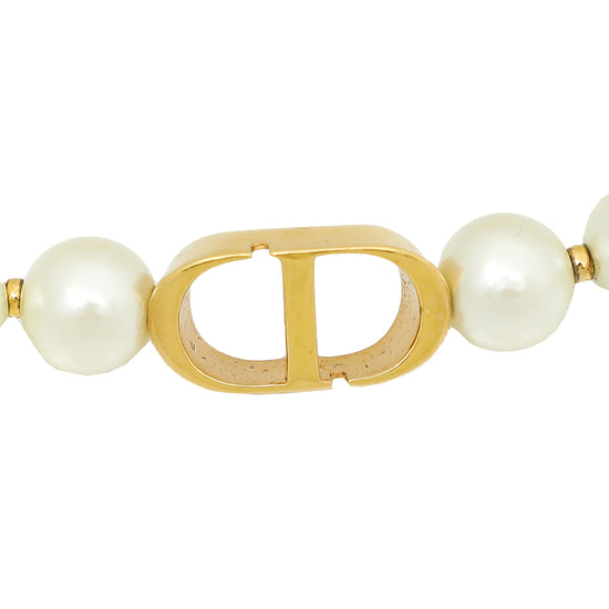 Christian Dior White CD 30 Montaigne Faux Pearl  Bracelet