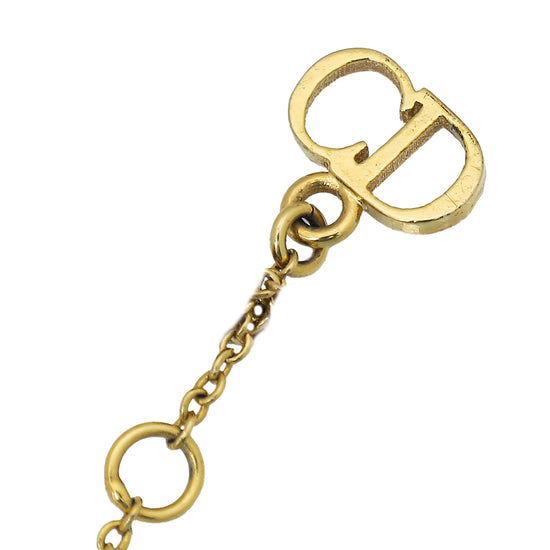 Christian Dior Gold Finish Pearl Bee Star Station Bracelet