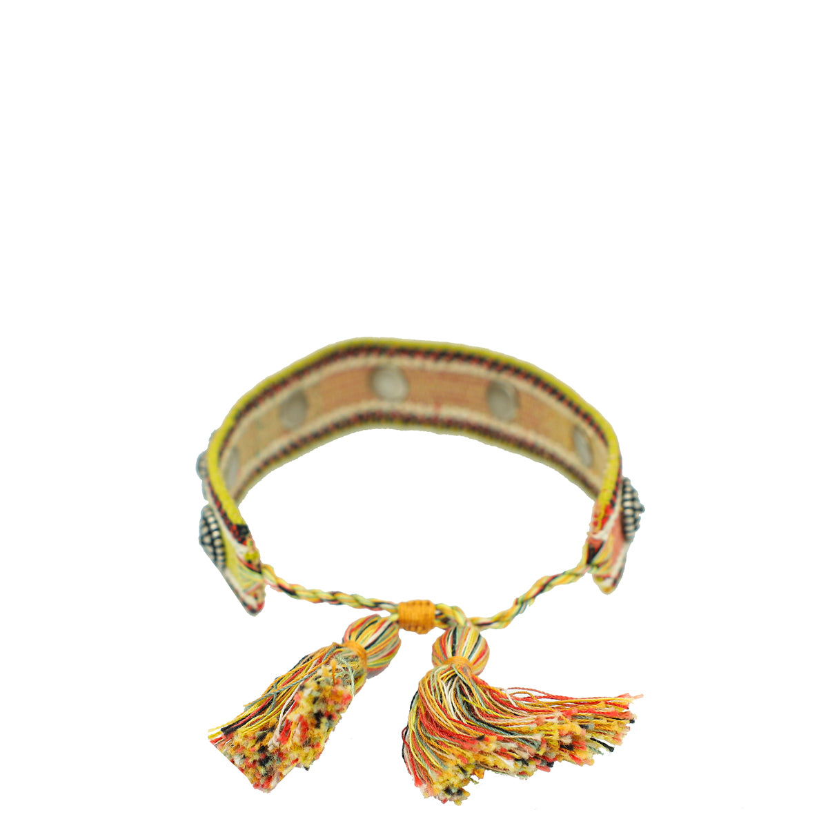 Christian Dior Multicolor Medallion Studded Cotton Bracelet-Christian Dior-THE CLOSET
