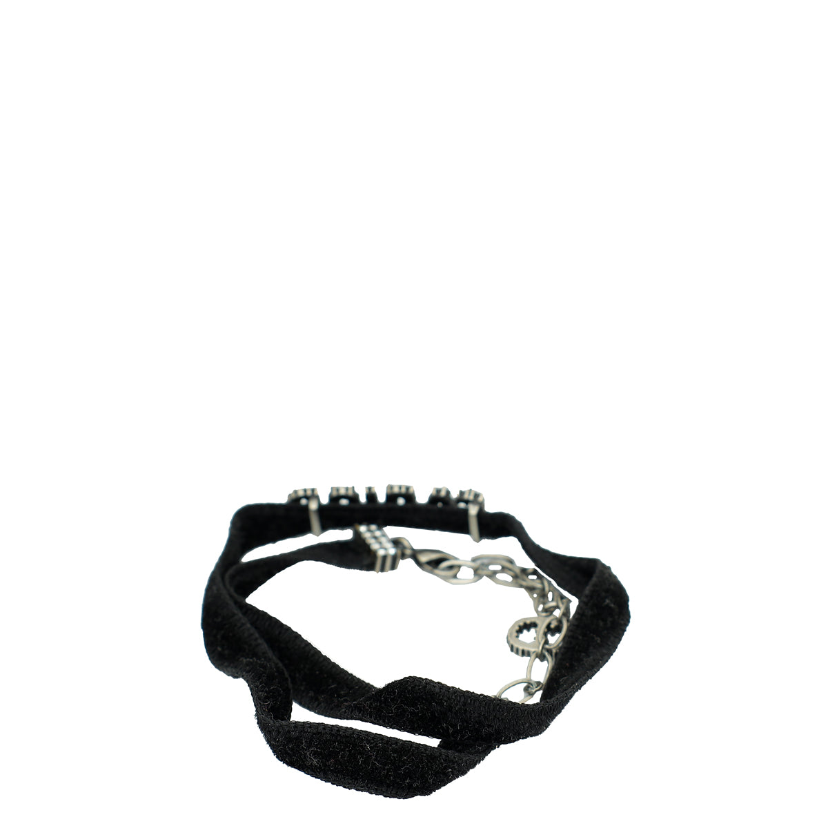 Christian Dior Black Velvet Crystal J'Adior Choker Necklace
