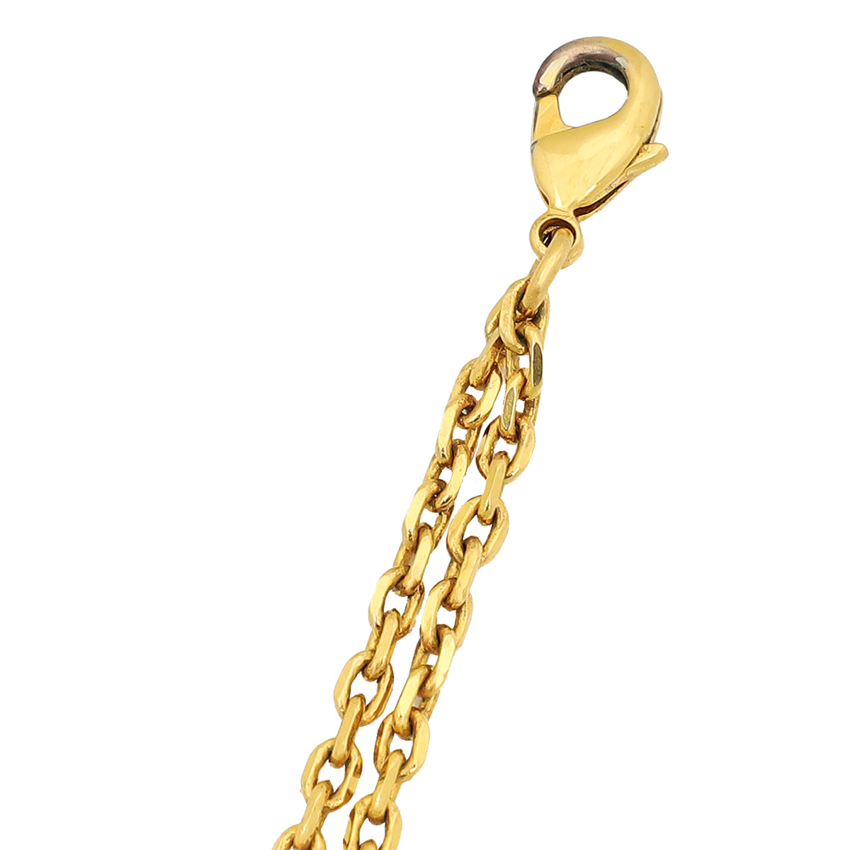 Christian Dior Yellow Gold Finish CD Crystal Station Double Chain Bracelet