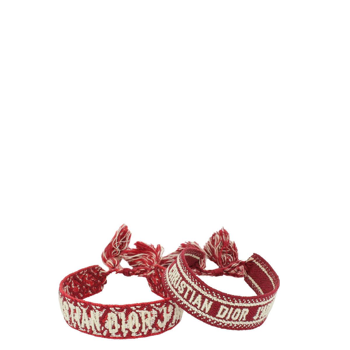 Christian Dior Burgundy J'adior Embroidered Bracelet Set