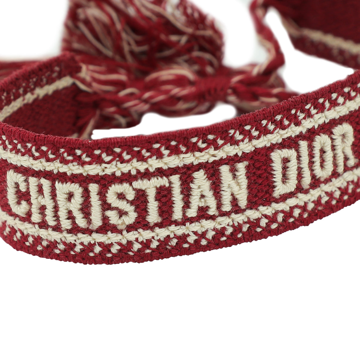 Christian Dior Burgundy J'adior Embroidered Bracelet Set