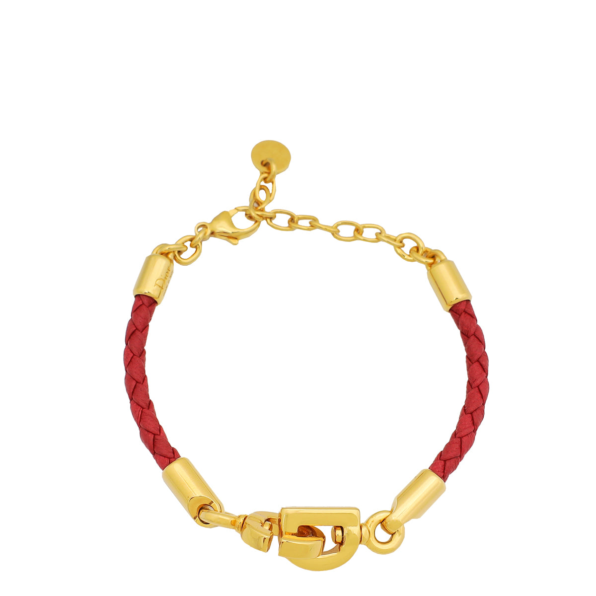 Christian Dior Red CD Braided Bracelet