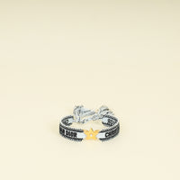 Christian Dior Bicolor Cotton w/ Star Friendship Bracelet