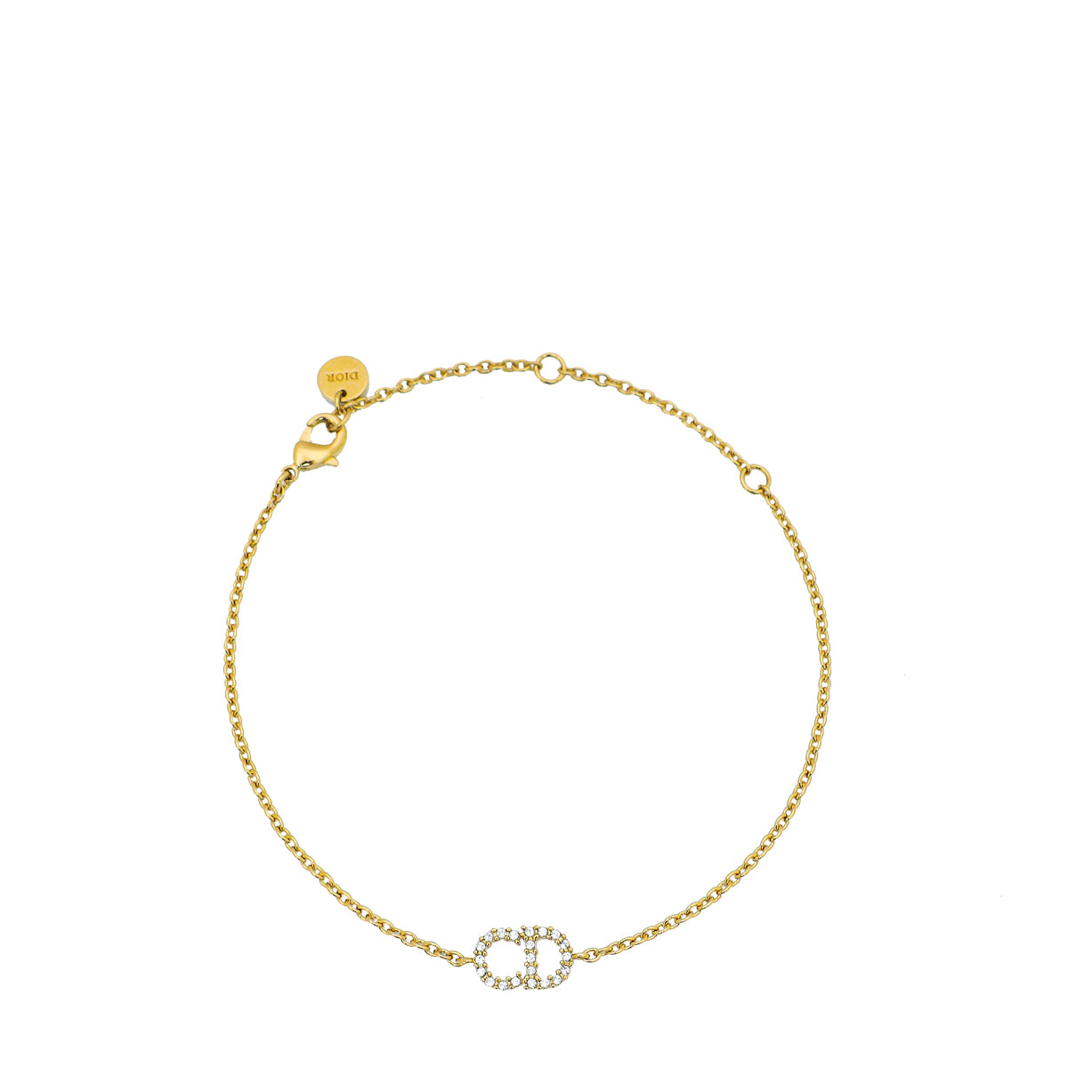 Christian Dior Gold CD Crystal Clair D Lune Bracelet-Christian Dior-THE CLOSET