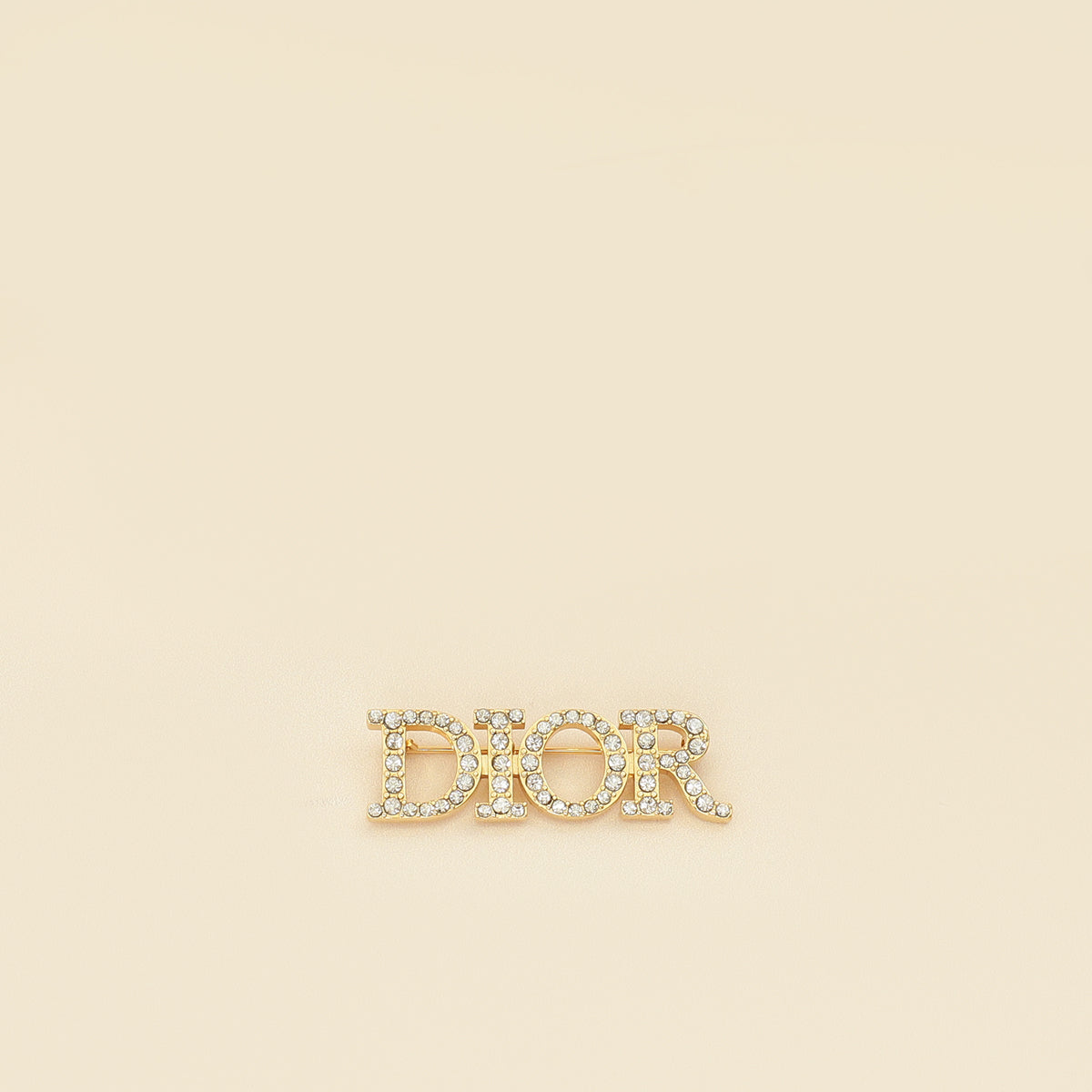Christian Dior Gold Logo Crystal Dio(r)evolution Brooch-Christian Dior-THE CLOSET