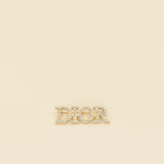Christian Dior Gold Logo Crystal Dio(r)evolution Brooch-Christian Dior-THE CLOSET