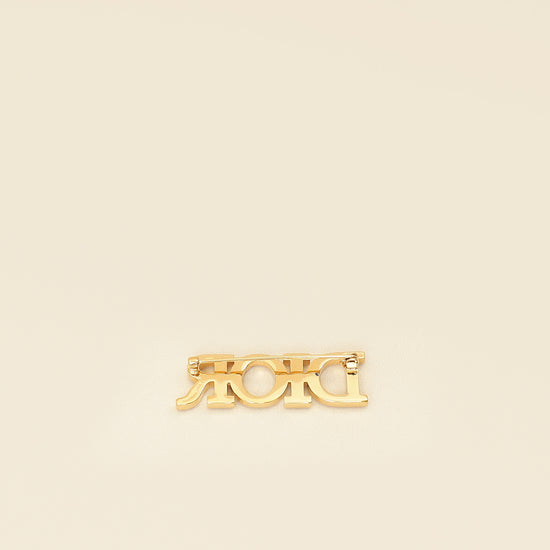 Christian Dior Gold Logo Crystal Dio(r)evolution Brooch-Christian Dior-THE CLOSET