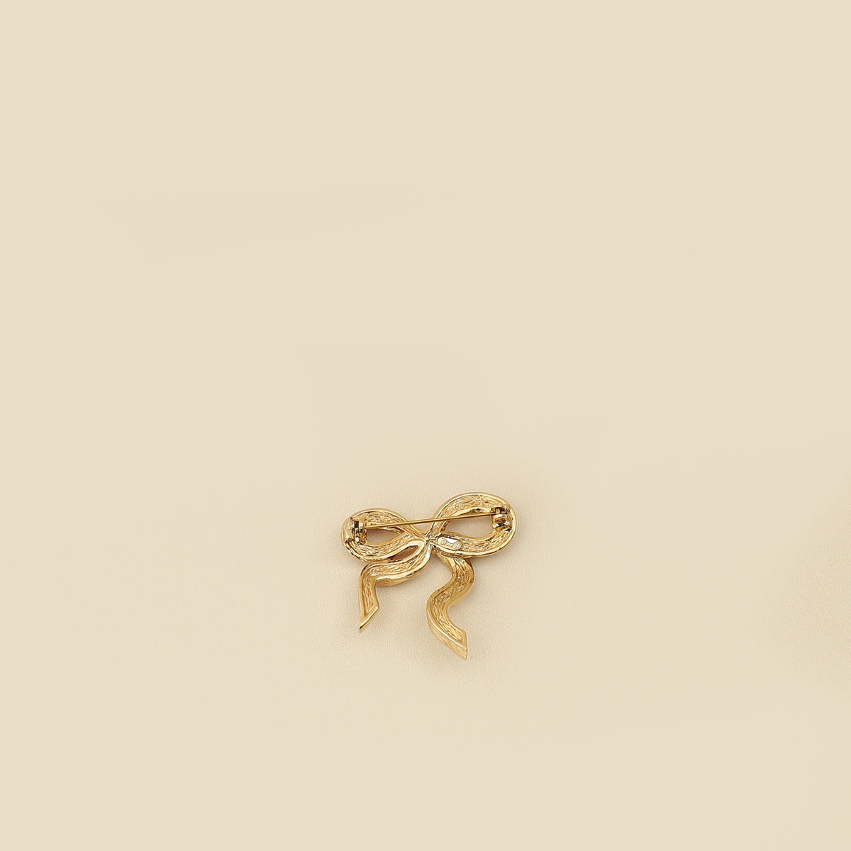 Christian Dior Gold Vintage Crystal Bow Brooch-Christian Dior-THE CLOSET