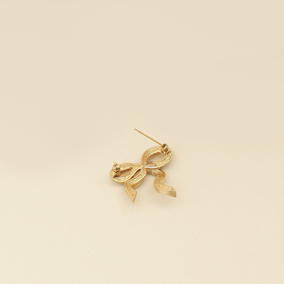 Christian Dior Gold Vintage Crystal Bow Brooch-Christian Dior-THE CLOSET