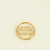 Christian Dior Gold Finish Clair D Lune CD Brooch
