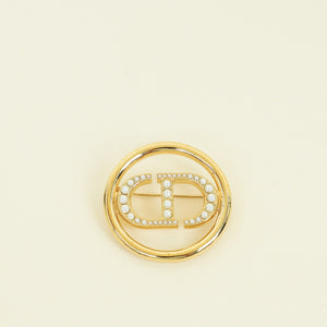 Christian Dior Gold Finish Clair D Lune CD Brooch