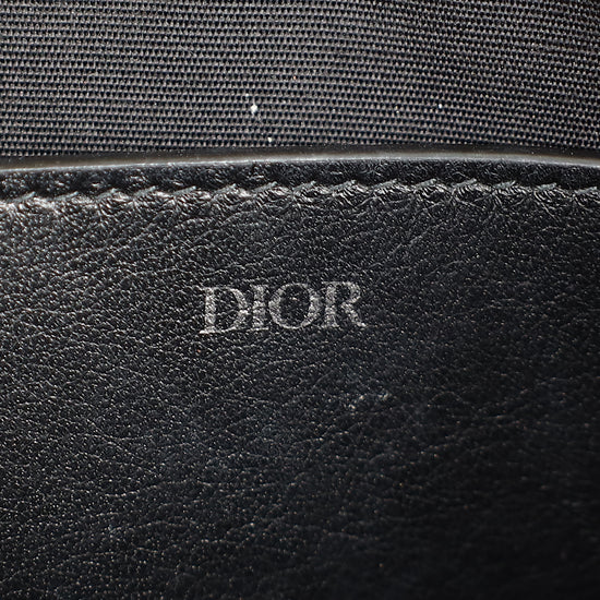 Christian Dior Navy Blue Oblique A5 Zipped Pouch