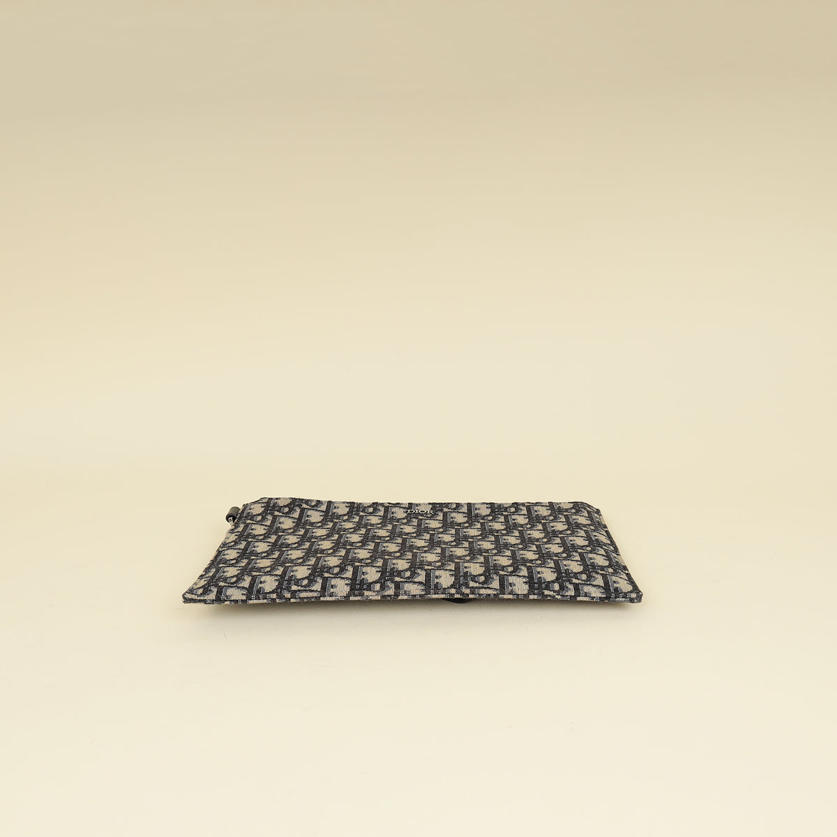 Christian Dior Navy Blue Oblique A5 Zipped Pouch