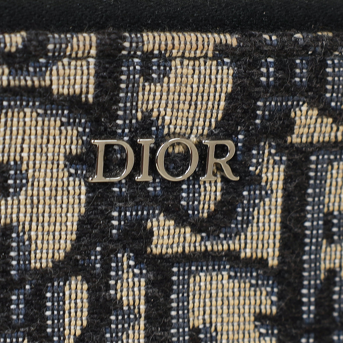 Christian Dior Navy Blue Oblique A5 Zipped Pouch