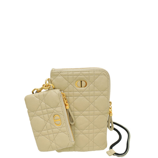 Christian Dior Beige Cannage Caro Multifunctional Pouch