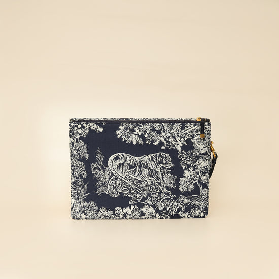Christian Dior Bicolor Toile de Jouy Reverse Saddle Pouch-Christian Dior-THE CLOSET