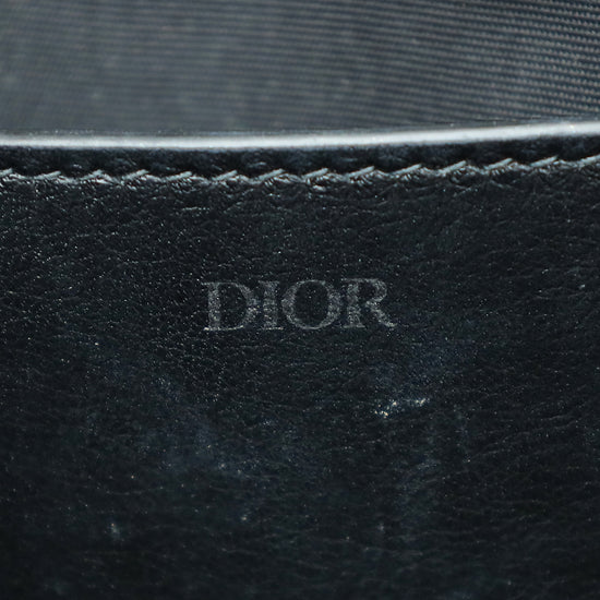 Christian Dior Navy Blue Oblique Jacquard A5 Pouch